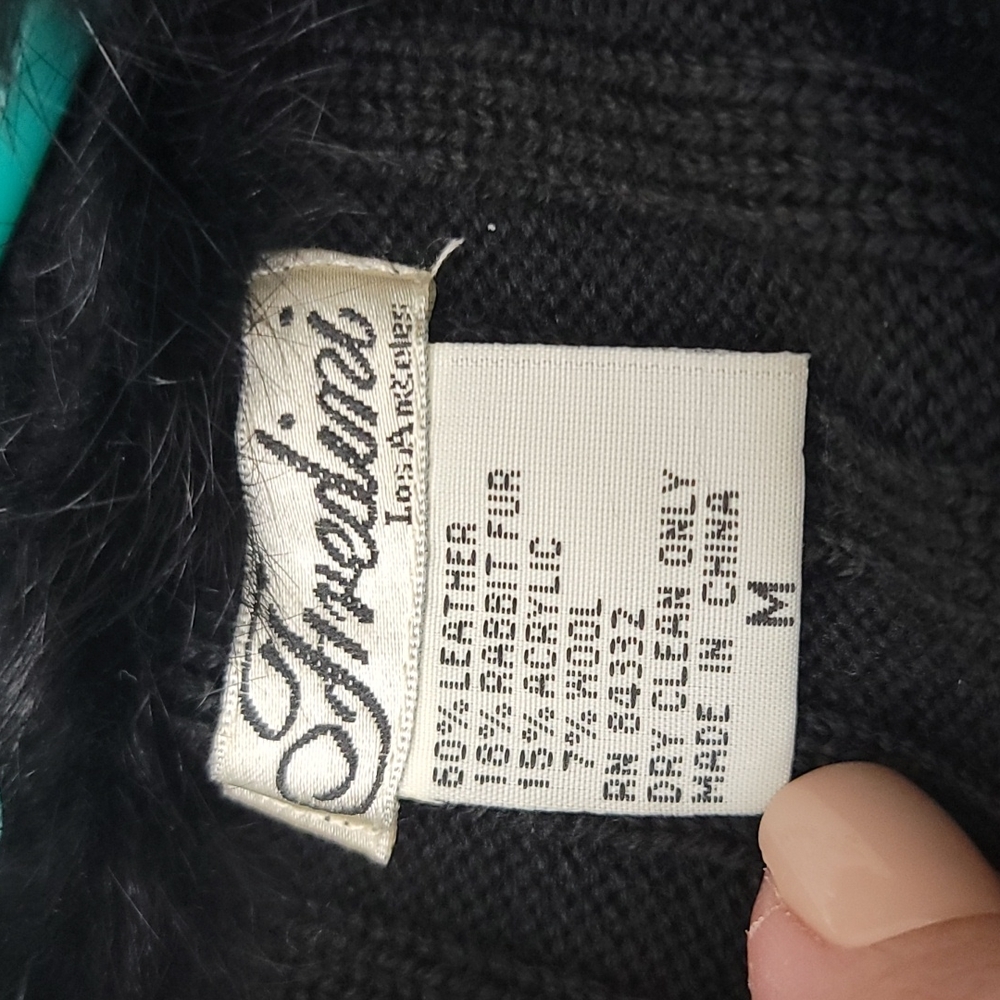 Fredini black leather & rabbit vest size medium - Picture 5 of 5